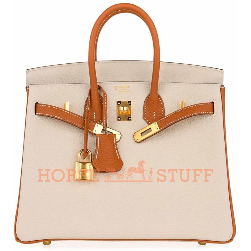 Hermès Birkin 25 Special Order HSS Craie / Gold Togo GHW