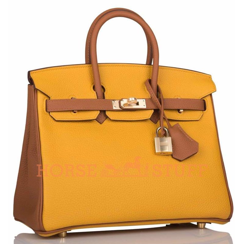 Hermès Birkin 25 Special Order HSS Jaune Ambre / Gold Togo Permabrass