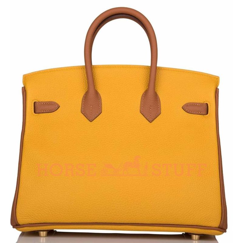 Hermès Birkin 25 Special Order HSS Jaune Ambre / Gold Togo Permabrass