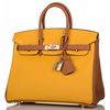 Hermès Birkin 25 Special Order HSS Jaune Ambre / Gold Togo Permabrass