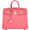 Hermès Birkin 25 Special Order HSS Verso Rose Azalee / Lime Chèvre GHW