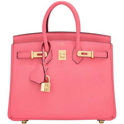 Hermès Birkin 25 Special Order HSS Verso Rose Azalee / Lime Chèvre GHW