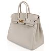 Hermès Birkin 25 Special Order HSS Verso Beton / Rose Pourpre Togo BGHW