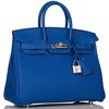 Hermès Birkin 25 Verso Blue Royal / Capucine Togo PHW