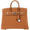 Hermès Birkin 25 Special Order HSS Verso Gold / Craie Togo PHW