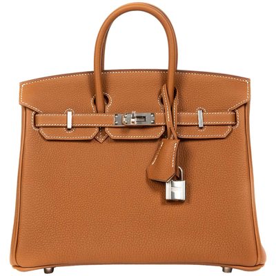 Hermès Birkin 25 Special Order HSS Verso Gold / Craie Togo PHW