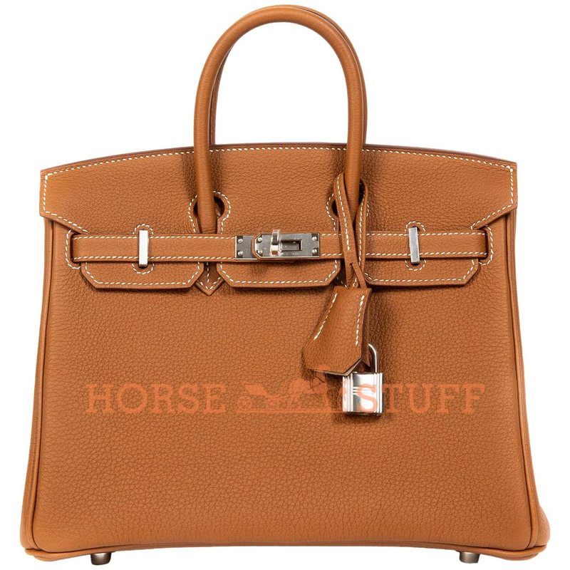 Hermès Birkin 25 Special Order HSS Verso Gold / Craie Togo PHW