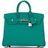 Hermès Birkin 25 Verso Vert Verone / Blue Izmir Togo PHW