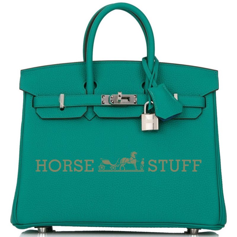 Hermès Birkin 25 Verso Vert Verone / Blue Izmir Togo PHW