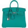 Hermès Birkin 25 Verso Vert Verone / Rose Lipstick Togo PHW