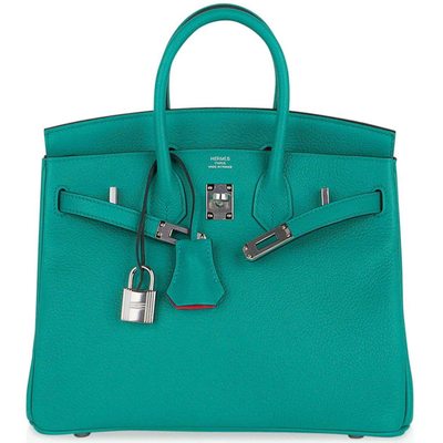 Hermès Birkin 25 Verso Vert Verone / Rose Lipstick Togo PHW