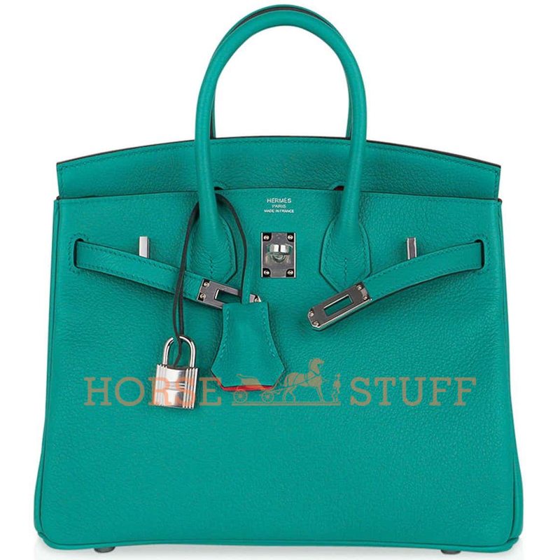 Hermès Birkin 25 Verso Vert Verone / Rose Lipstick Togo PHW