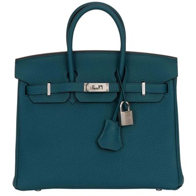 Hermès Birkin 25 Verso Vert Bosphore / Blue Ocean Togo PHW