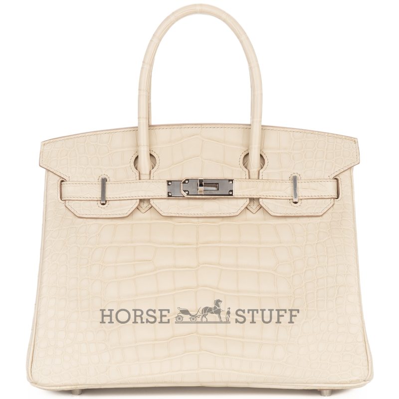Hermès Birkin 30 Beton Matte Crocodile Alligator GHW