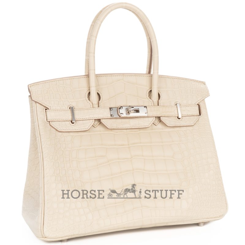 Hermès Birkin 30 Beton Matte Crocodile Alligator GHW