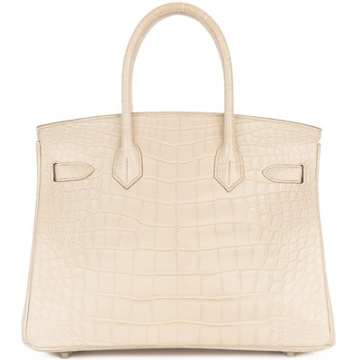 Hermès Birkin 30 Beton Matte Crocodile Alligator PHW