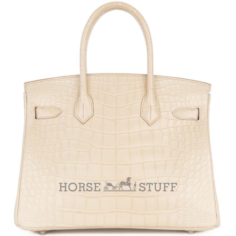 Hermès Birkin 30 Beton Matte Crocodile Alligator GHW