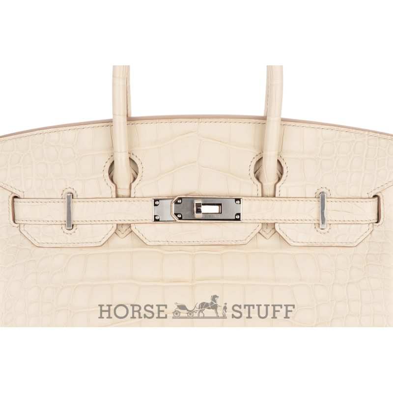 Hermès Birkin 30 Beton Matte Crocodile Alligator GHW