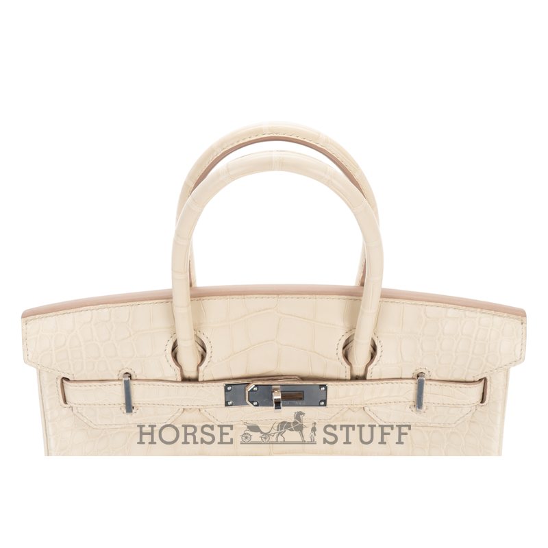 Hermès Birkin 30 Beton Matte Crocodile Alligator GHW