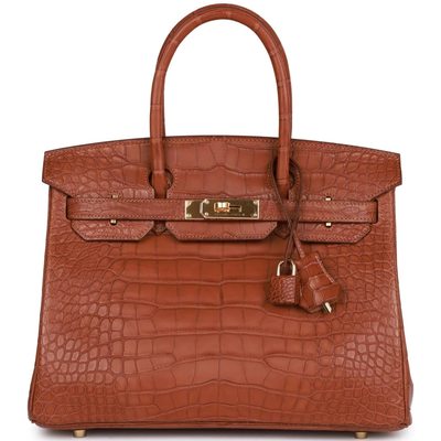 Hermès Birkin 30 Gold Matte Crocodile Alligator GHW