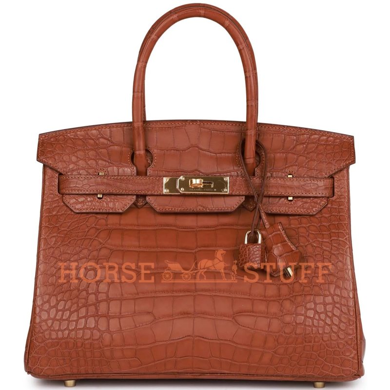 Hermès Birkin 30 Gold Matte Crocodile Alligator GHW