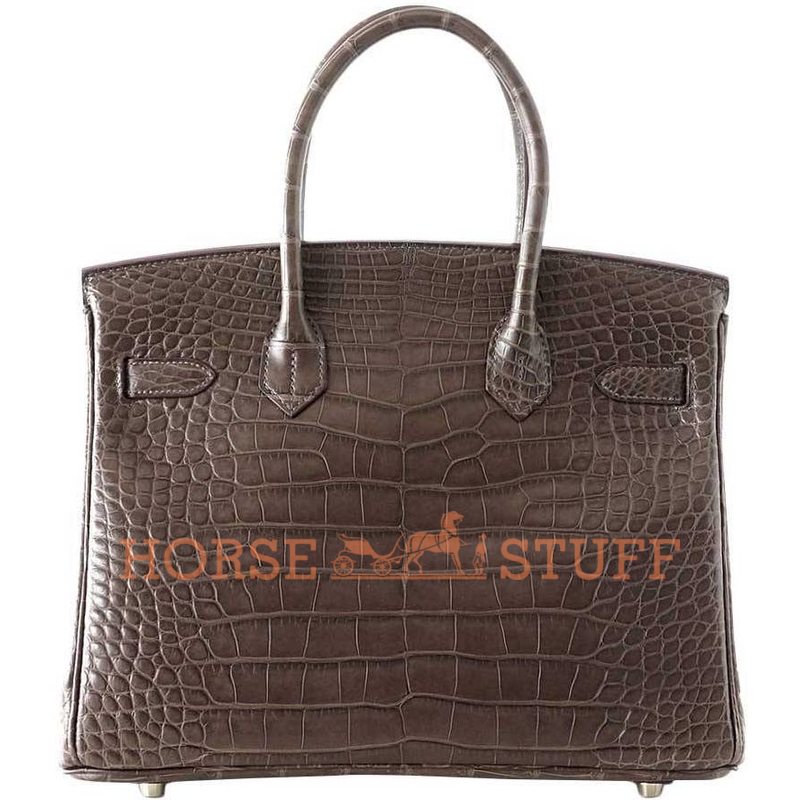 Hermès Birkin 30 Gris Elephant Matte Crocodile Alligator GHW