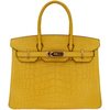 Hermès Birkin 30 Jaune Ambre Matte Crocodile Alligator GHW