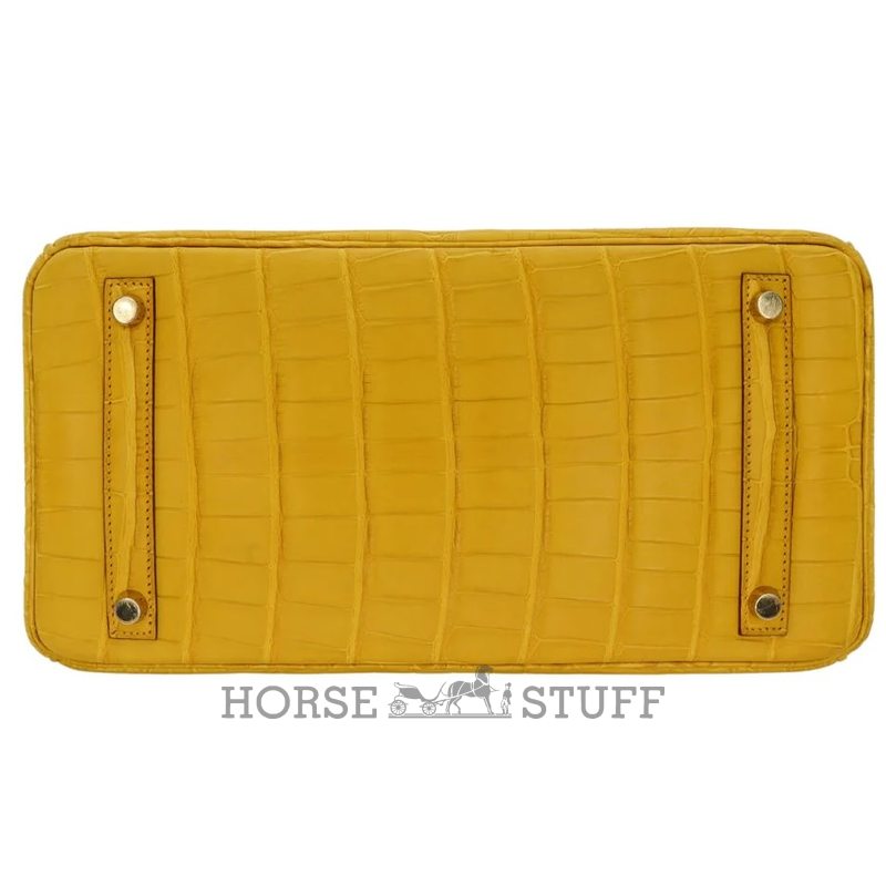 Hermès Birkin 30 Jaune Ambre Matte Crocodile Alligator GHW
