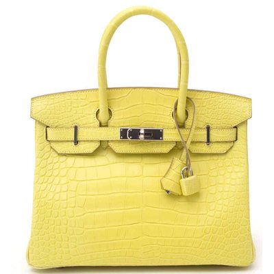 Hermès Birkin 30 Lime Matte Crocodile Alligator GHW