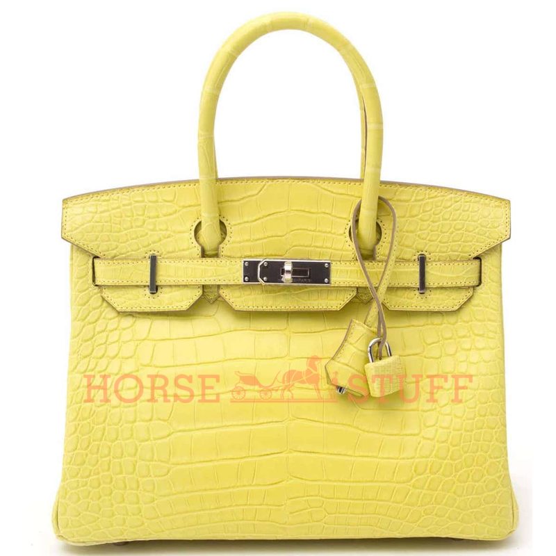 Hermès Birkin 30 Lime Matte Crocodile Alligator GHW