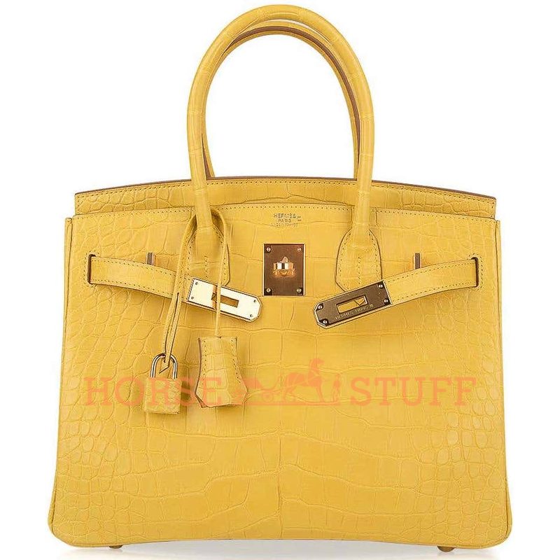 Hermès Birkin 30 Mimosa Matte Crocodile Alligator GHW