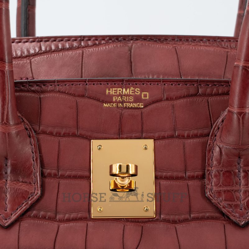 Hermès Birkin 30 Rouge H Matte Crocodile Alligator GHW