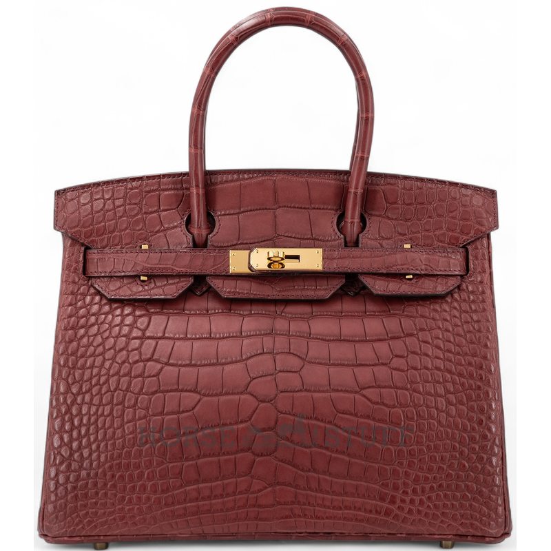 Hermès Birkin 30 Rouge H Matte Crocodile Alligator GHW