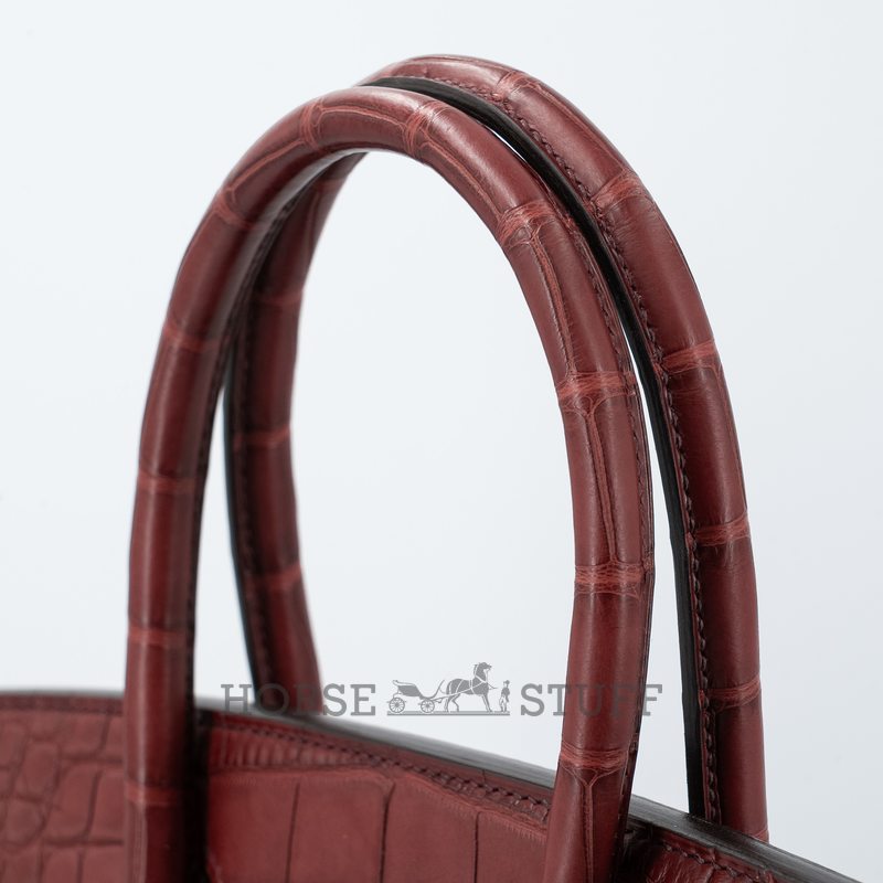 Hermès Birkin 30 Rouge H Matte Crocodile Alligator GHW