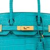 Hermès Birkin 30 Turquoise Matte Crocodile Alligator GHW