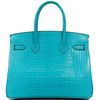 Hermès Birkin 30 Turquoise Matte Crocodile Alligator GHW