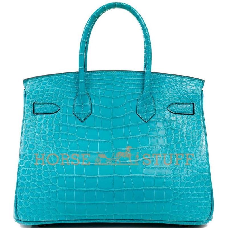 Hermès Birkin 30 Turquoise Matte Crocodile Alligator GHW