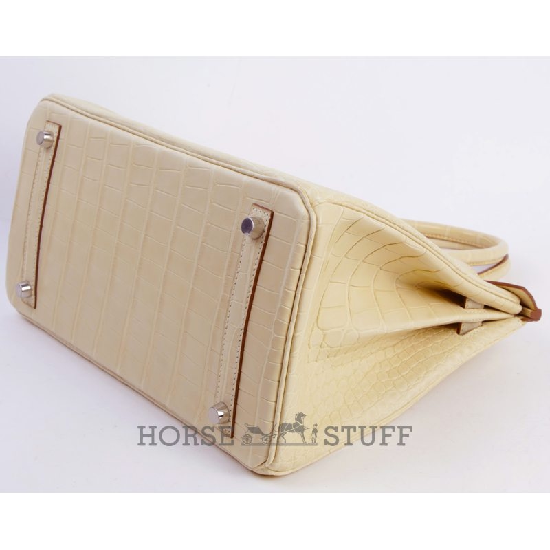 Hermès Birkin 30 Vanilla Matte Crocodile Alligator PHW