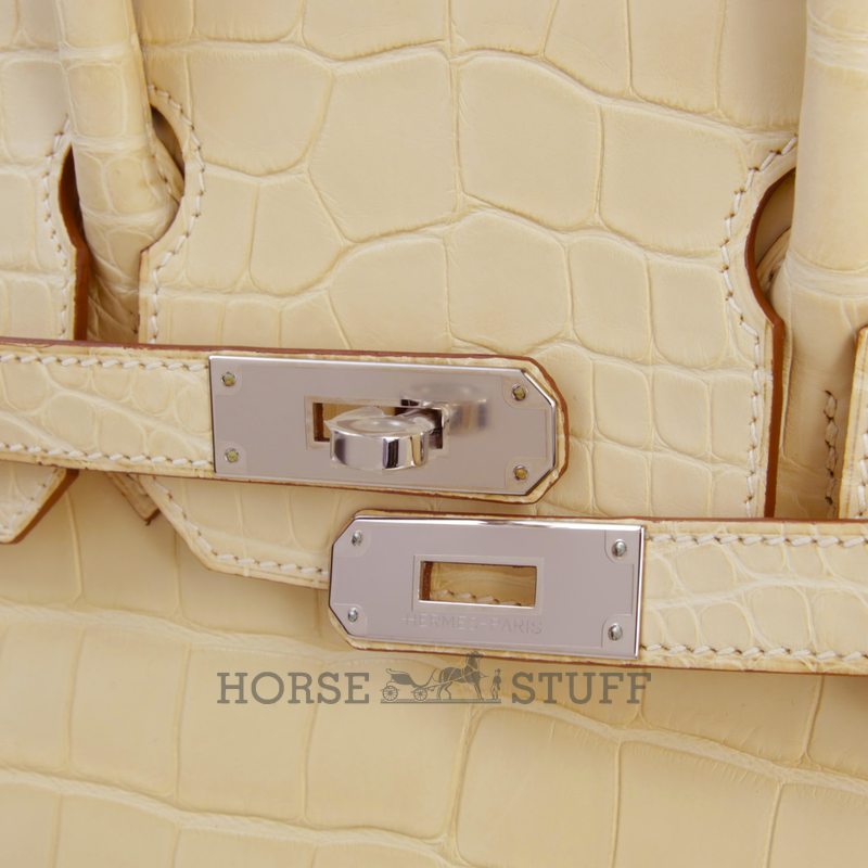 Hermès Birkin 30 Vanilla Matte Crocodile Alligator PHW