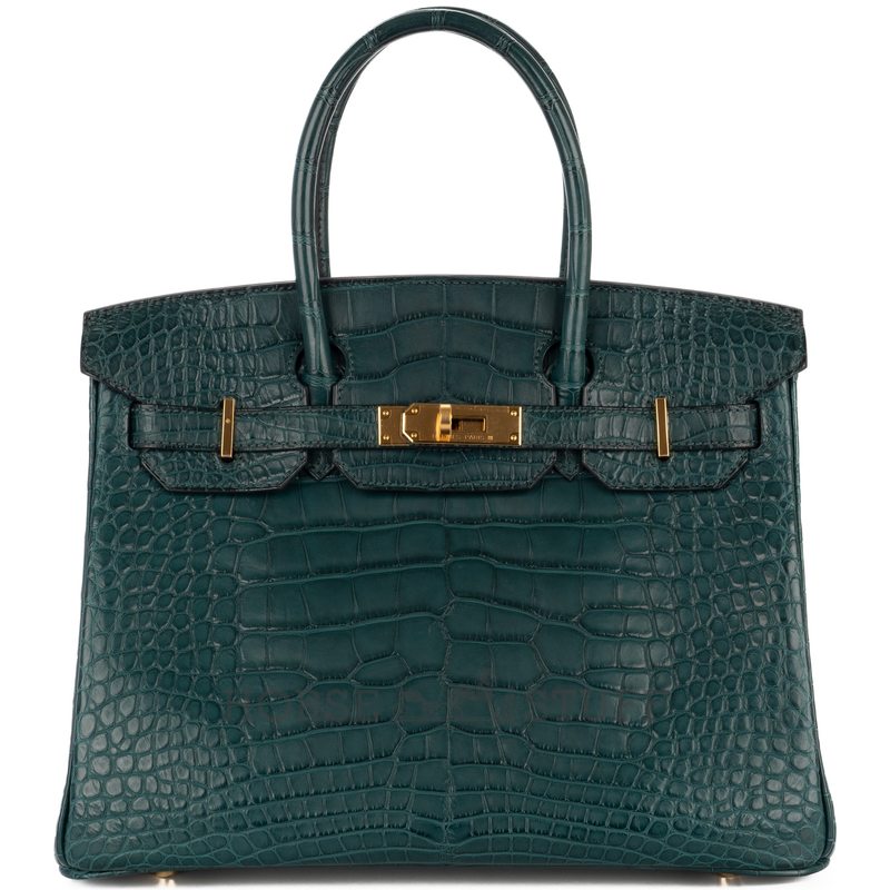 Hermès Birkin 30 Beton Matte Crocodile Alligator GHW