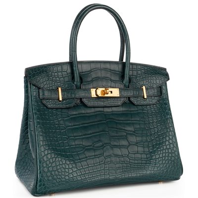 Hermès Birkin 30 Vert Cypress Matte Crocodile Alligator GHW