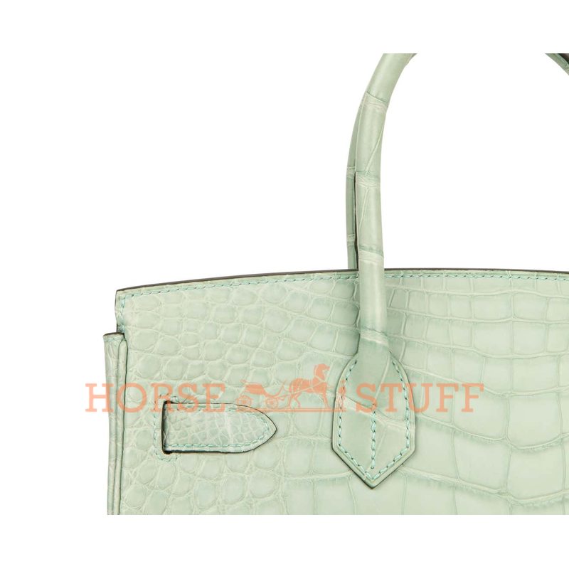 Hermès Birkin 30 Vert d'Eau Matte Crocodile Alligator GHW