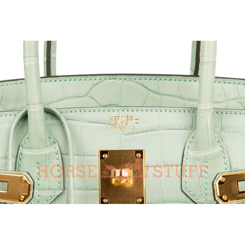 Hermès Birkin 30 Vert d'Eau Matte Crocodile Alligator GHW