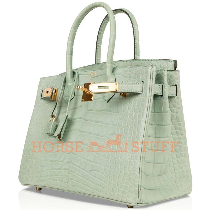 Hermès Birkin 30 Vert d'Eau Matte Crocodile Alligator GHW