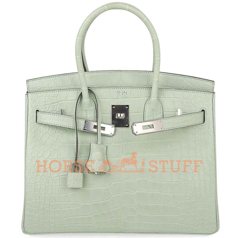 Hermès Birkin 30 Vert d'Eau Matte Crocodile Alligator PHW