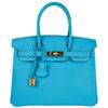 Hermès Birkin 30 Blue Aztec Chèvre GHW