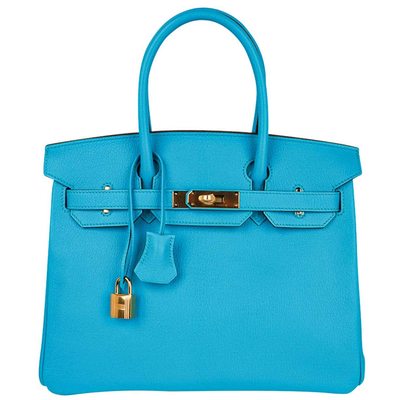 Hermès Birkin 30 Blue Aztec Chèvre GHW