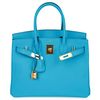 Hermès Birkin 30 Blue Aztec Chèvre GHW