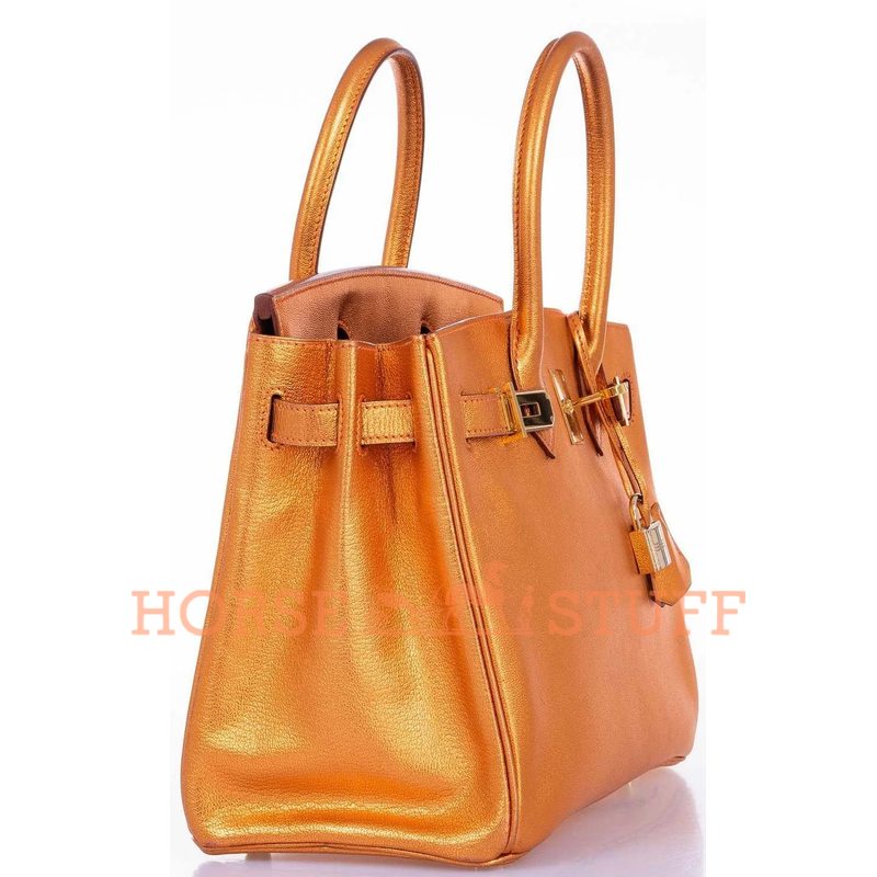 Hermès Birkin 30 Exceptional Super Rare Metallic Bronze Chèvre Mysore GHW