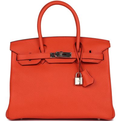 Hermès Birkin 30 Rouge Pivoine Clemence PHW